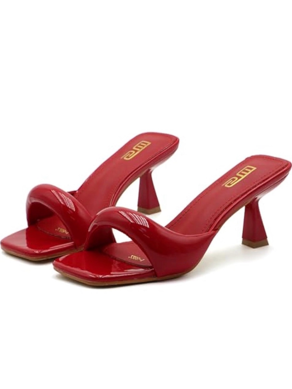 Women’s Red Patent Slide Heels NEW